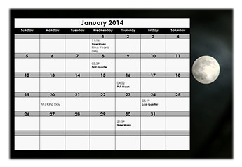Moon Phases Calendar 2016 Lunar Calendar for different time zone