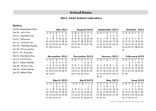 School Calendar 2021 - 2022 -2022 & Academic Calendar Templates