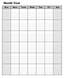 Blank Calendar 2015 Template – Free Printable Blank Monthly Calendars