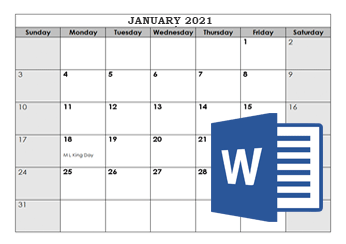 calendar microsoft word template