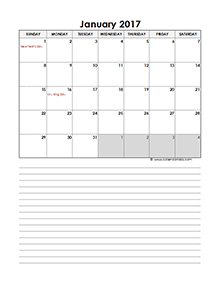 2017 Excel Calendar Template - Download FREE Printable Excel Templates