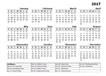 17 Calendar Template Year At A Glance Free Printable Templates