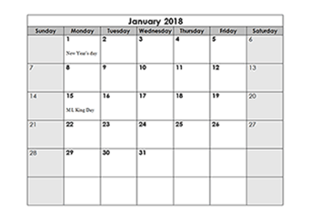 microsoft word calendar template 2018