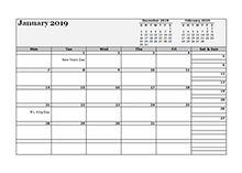Free 2019 Monthly Calendar - Download Printable Calendar Templates