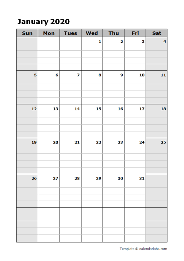  Blank Daily Calendar Template Collection