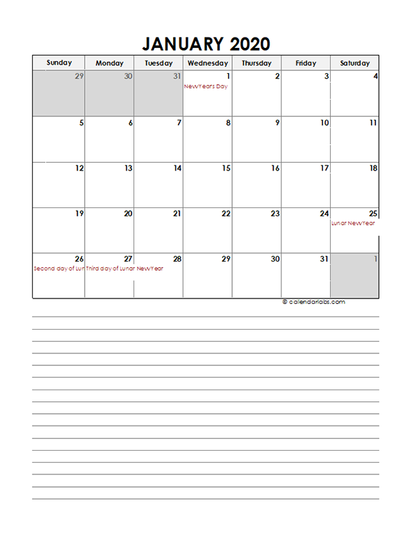 2020 Monthly Hong Kong Calendar Template Free Printable Templates