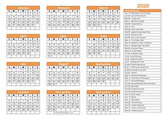2020 Hindu Calendar – Hindu Religious Festival Calendar 2020