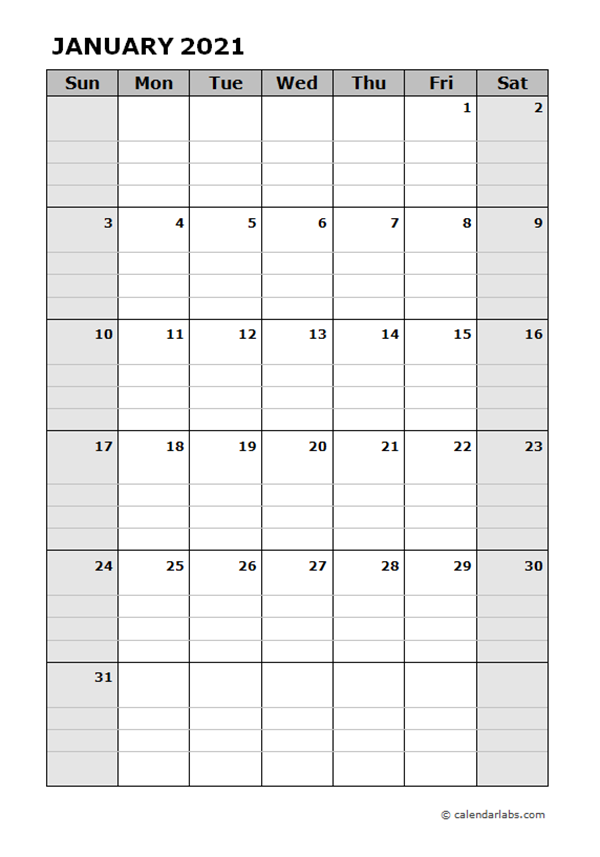 2021 Printable Daily Planner Template Free