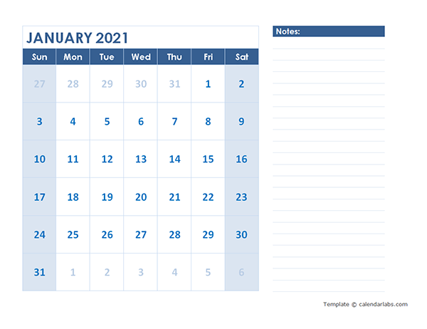 Blank Calendar 2021 Template Free Printable Blank Monthly Calendars