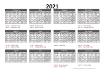 2021 Accounting Calendar 5-4-4