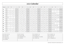2021 calendar year at a glance template