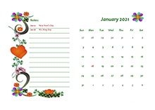 2018 monthly calendar design template