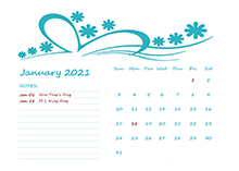 2021 Monthly Calendar Template Kindergarten