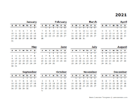 Printable Calendar 2021 Printable Monthly Calendar Templates