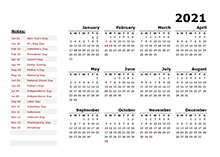 Printable 2021 Pdf Calendar Templates Calendarlabs