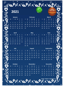 2021 yearly calendar design template