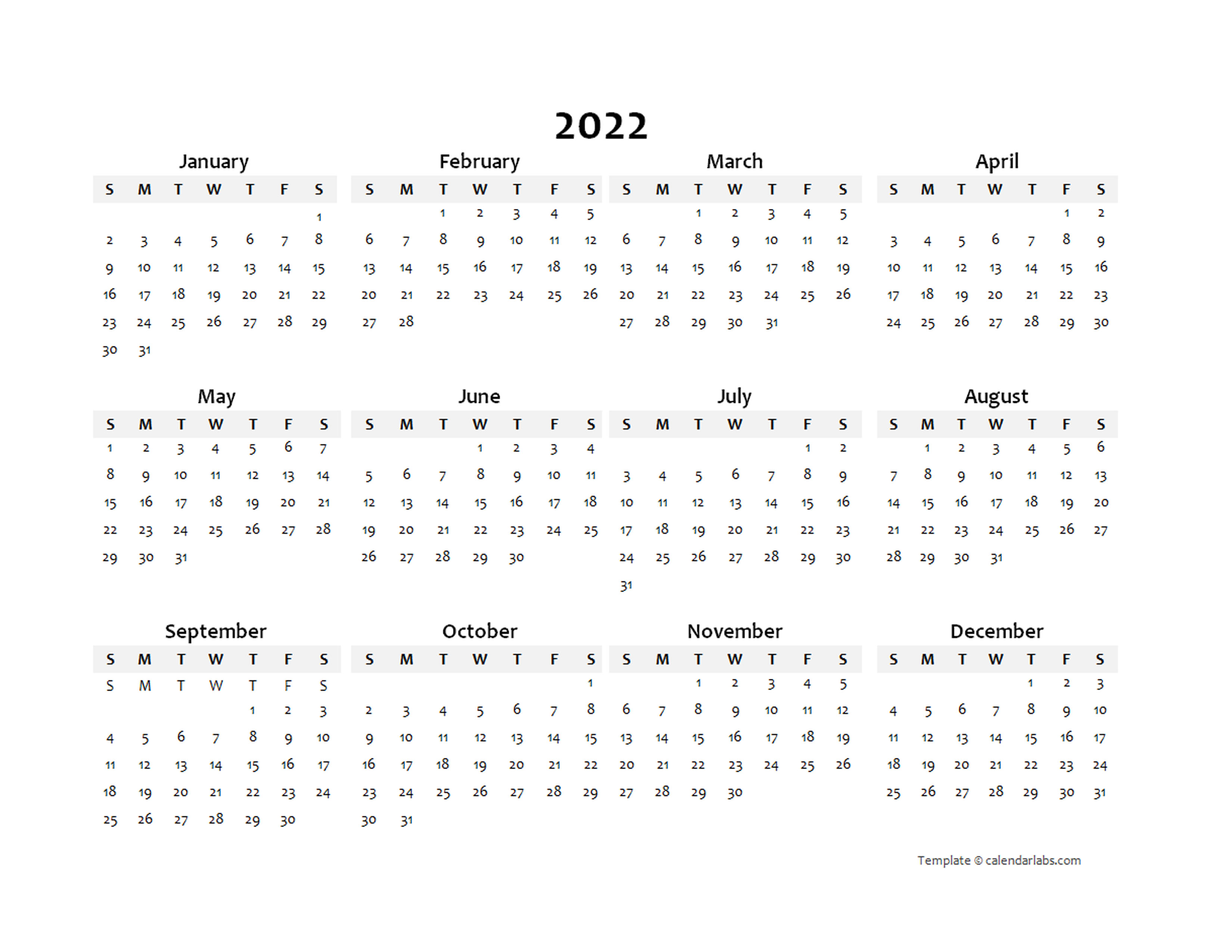 calendar 2022 pdf free download