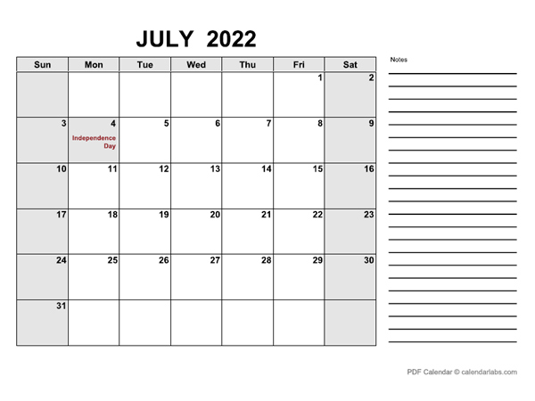 blank july 2022 calendar