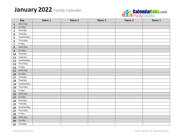 2022 Daily Planner Template Free Printable Templates Printable 2022 