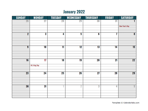 2022 Google Docs Daily Planner Free Printable Templates