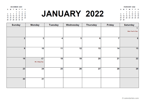 2022 Printable Calendar PDF Free Printable Templates