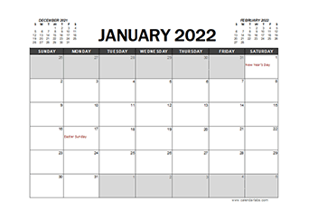 2022 Calendar Planner Canada Excel