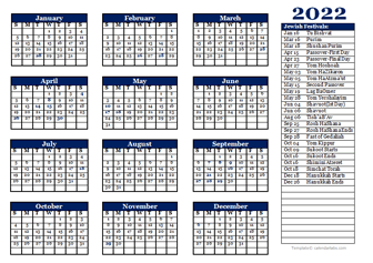 2022 Jewish Calendar – Jewish Religious Festival Calendar 2022