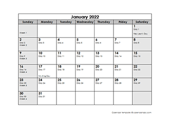 Free 2022 Julian Calendar Templates - Calendarlabs