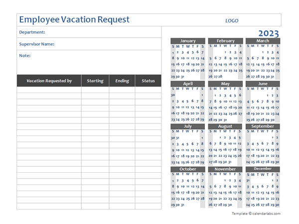 2023 Business Employee Vacation Request Free Printable Templates