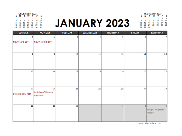 2023 Calendar Planner Singapore Excel Free Printable Templates