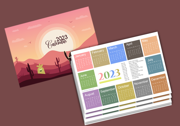 2023 Monthly Calendar Design Template Free Printable Templates www
