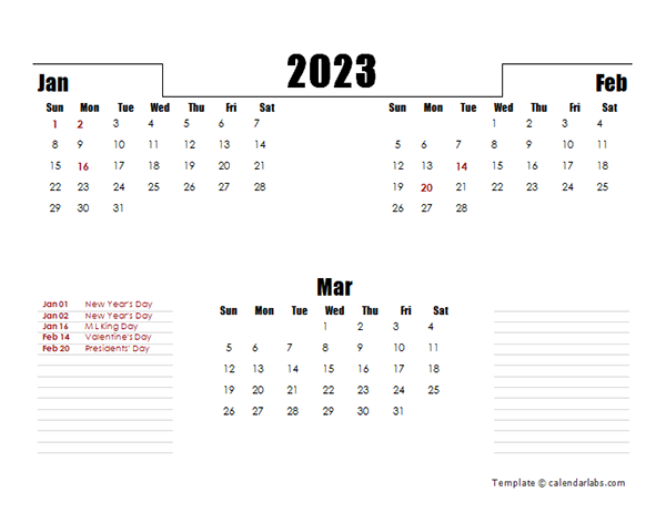 2023-calendar-three-months-per-page-printable-template-vrogue