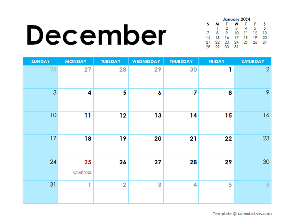 December 2023 Calendar With Holidays - Free Printable Templates
