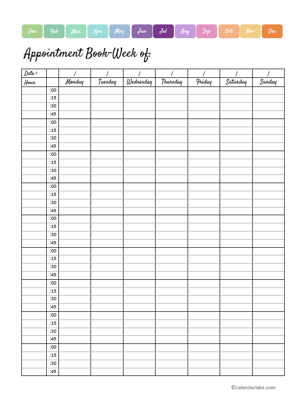 2023 Weekly Appointment Calendar Printable Free Printable Templates