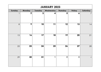 2023 monthly calendar printable