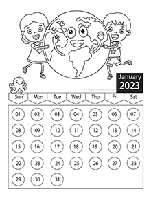 2023 Children Coloring Book Calendar