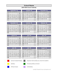 School Calendar 2023-2024 & Academic Calendar Templates