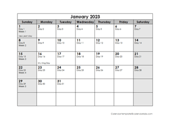 Julian Date Calendar 2023 Free Printable IMAGESEE