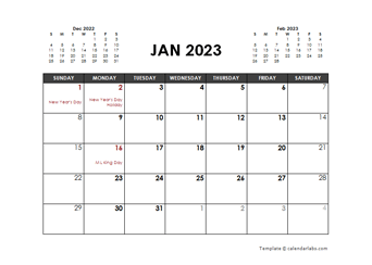 2023 blank yearly calendar template free printable templates - 2023