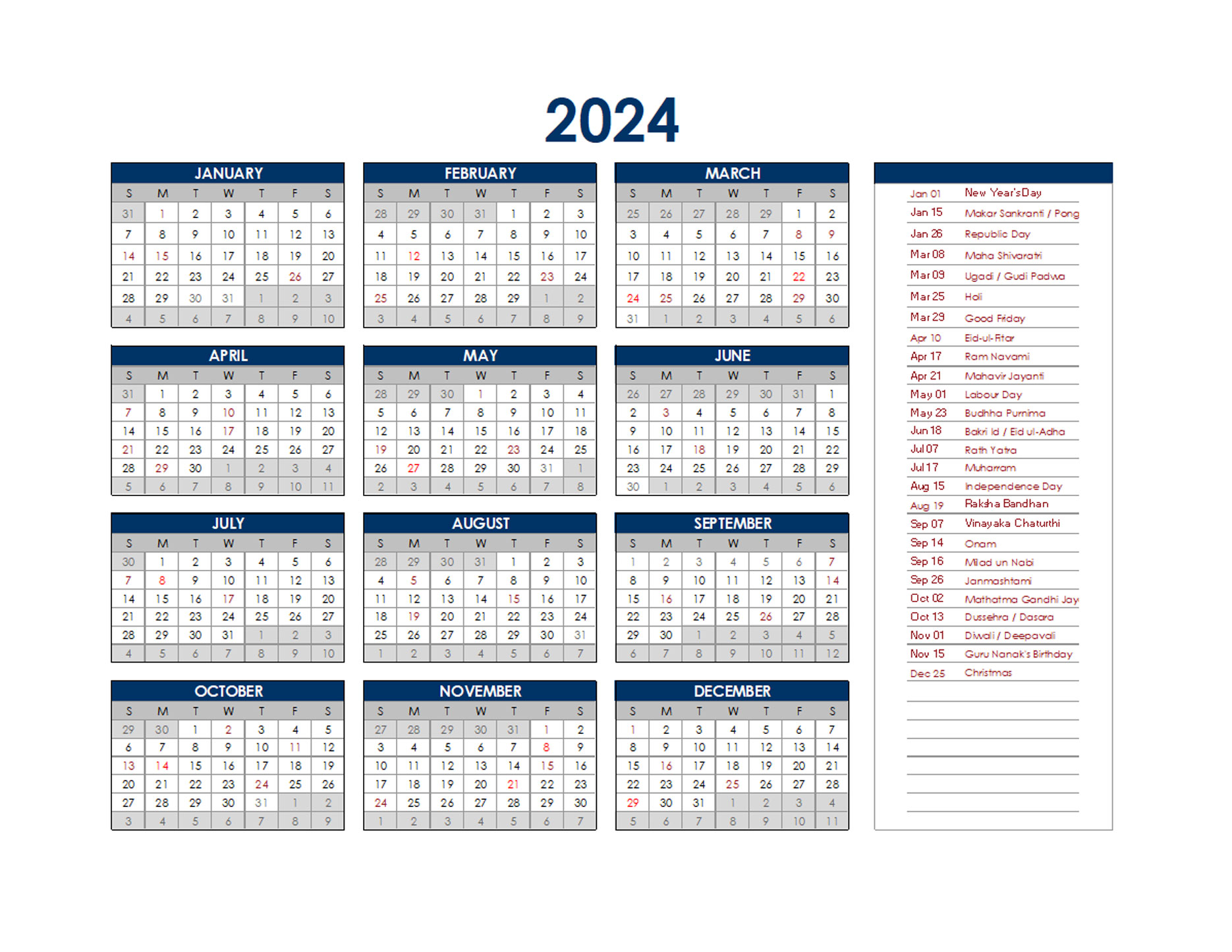 Why 2024 Calendar Printable India Calendar 2024