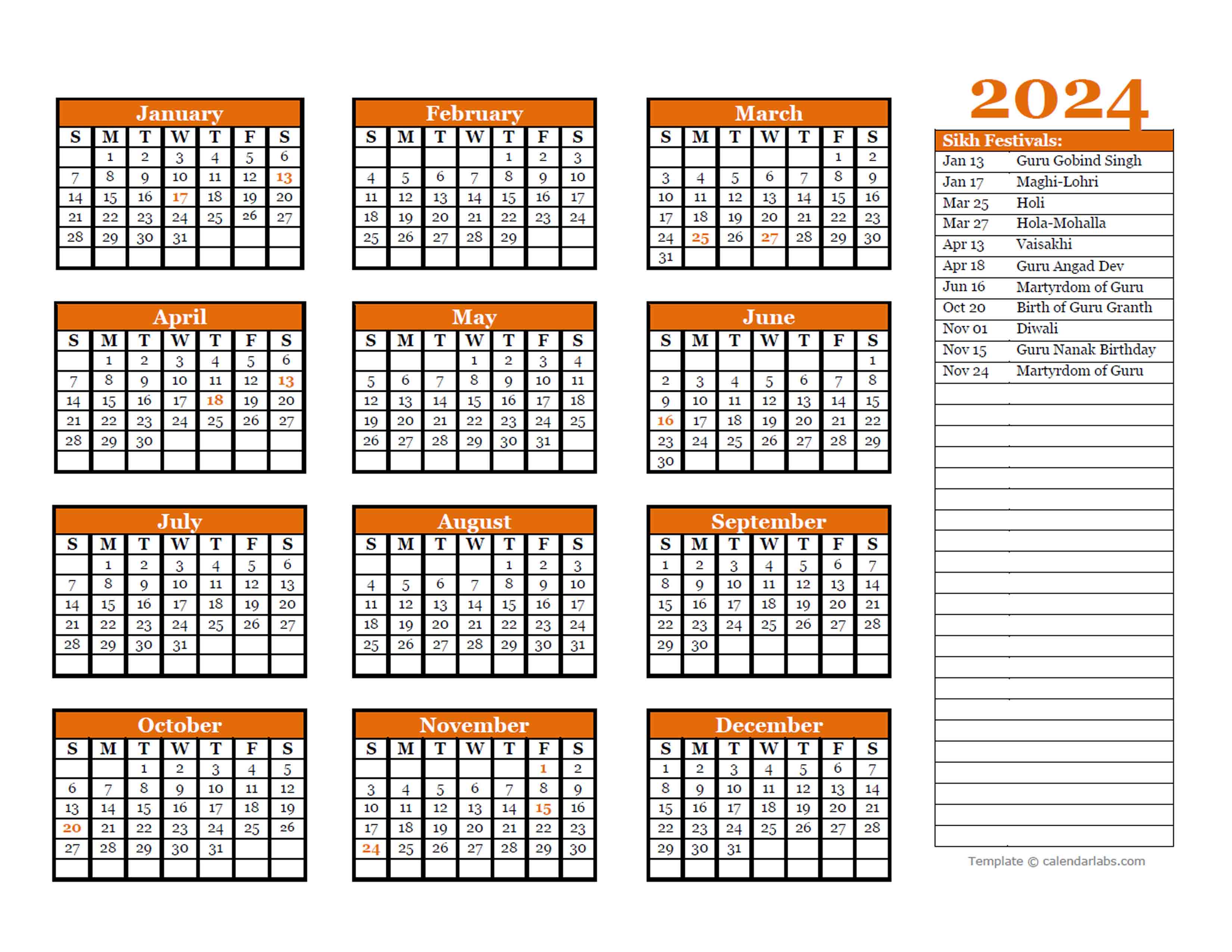 2024 Calendar Month Wise Toby Rosanna