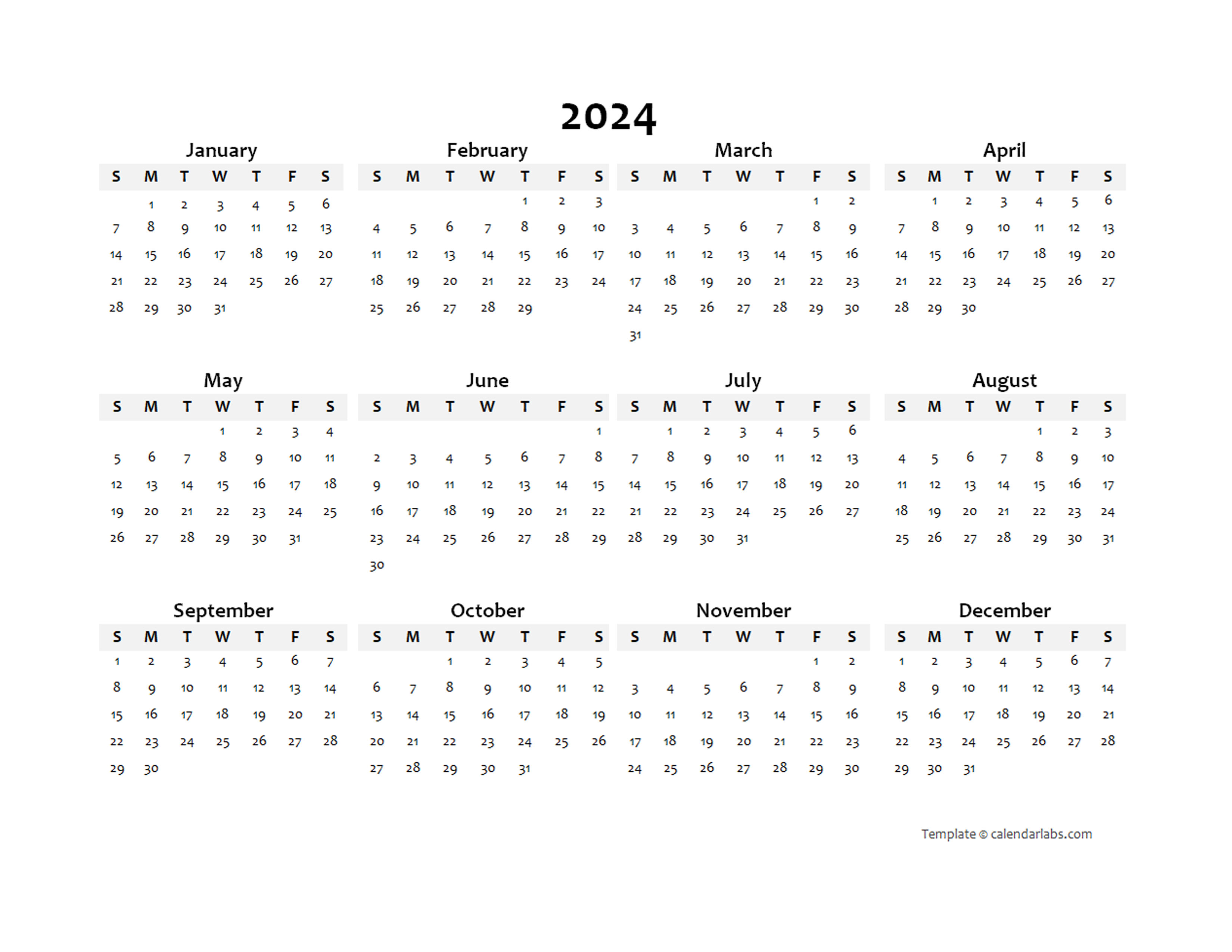 2024 Blank Calendar Sheets Free Download Gleda Kaleena