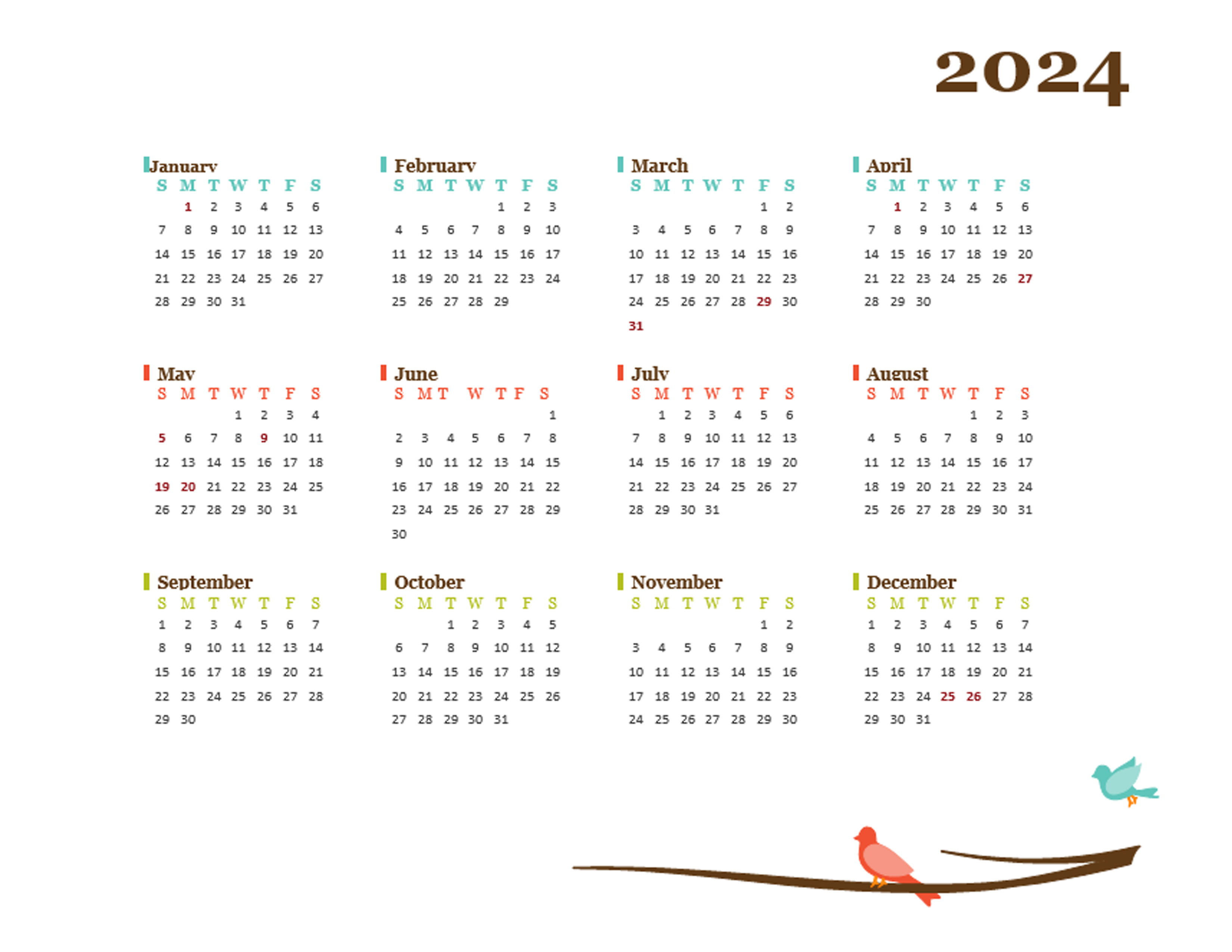 2024 Yearly Netherlands Calendar Design Template Free Printable Templates