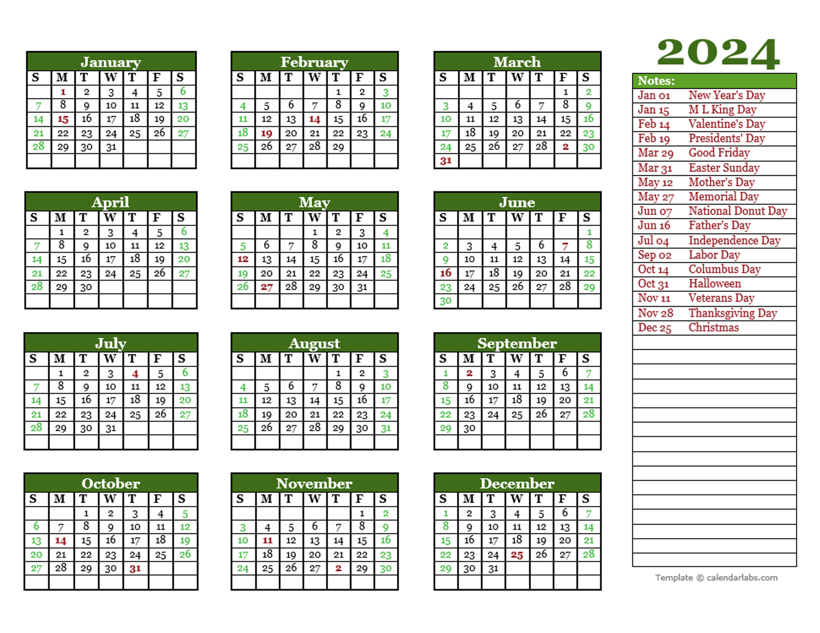 Editable Calendar 2024 Word Lynne Rosalie