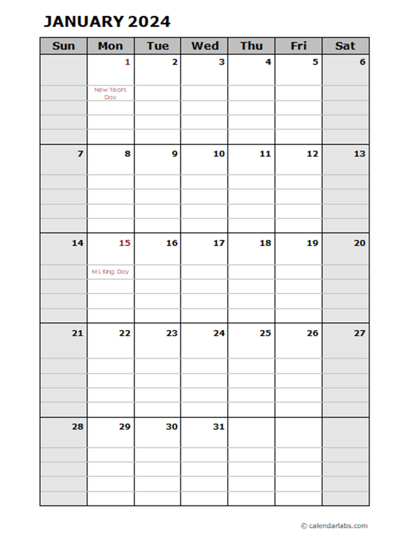 2024 Daily Planner Calendar Template - Free Printable Templates