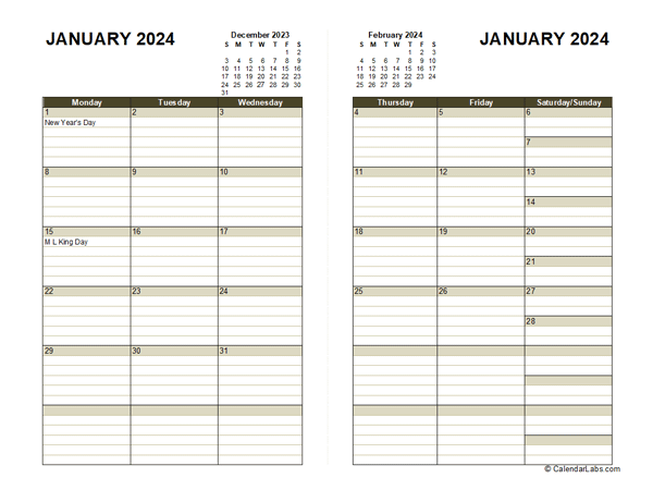 2024 Diary Planner Template Excel 15 