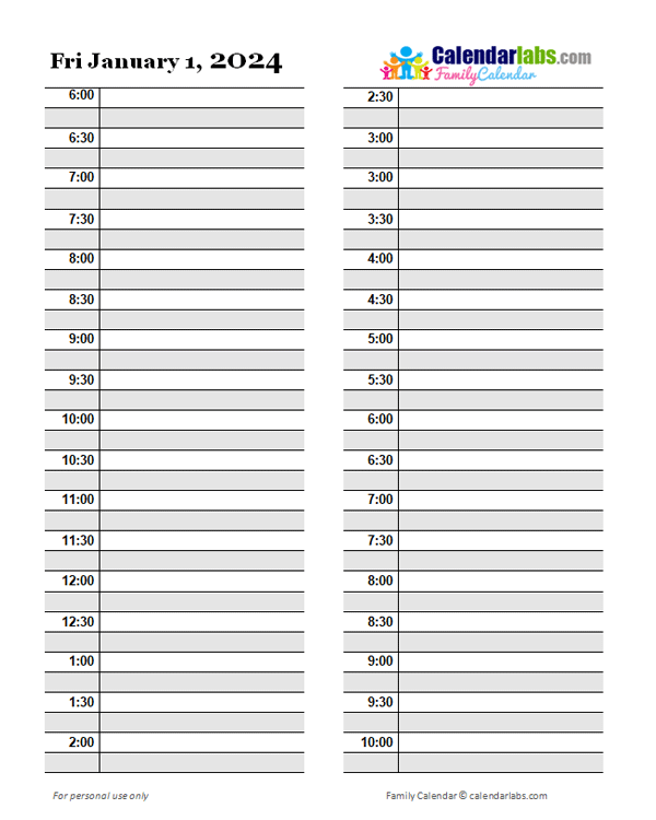 2024 Daily Planner Template - Free Printable Templates