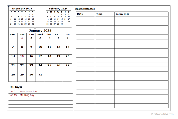 Free 2024 Monthly Planner Templates - CalendarLabs
