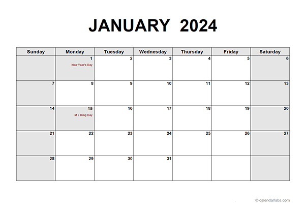 2024 Monthly Calendar PDF - Free Printable Templates