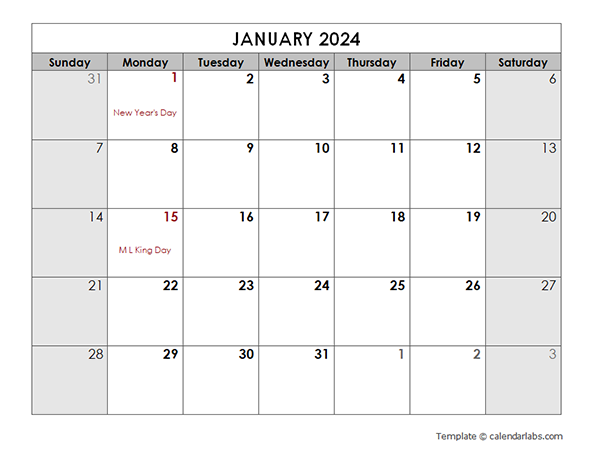 2024 Free Printable Calendar By Month With Holidays Pdf Pammy Batsheva